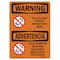Signmission Safety Sign, OSHA WARNING, 7" Height, No Cellular Phones Bilingual, Landscape OS-WS-D-710-L-12698 - alternate 1
